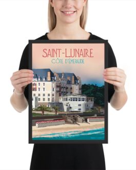 Affiche de la plage et du Grand Hôtel de Saint-Lunaire