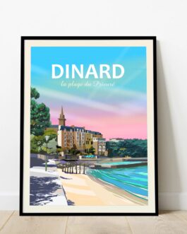 Affiche de Dinard. La plage du Prieuré