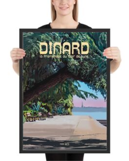 Affiche de Dinard. Le cèdre penché de la Promenade du Clair de Lune