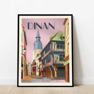 Affiche de Dinan, la tour de l'horloge