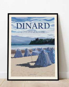 Affiche de Dinard, les tentes de la plage de l’écluse