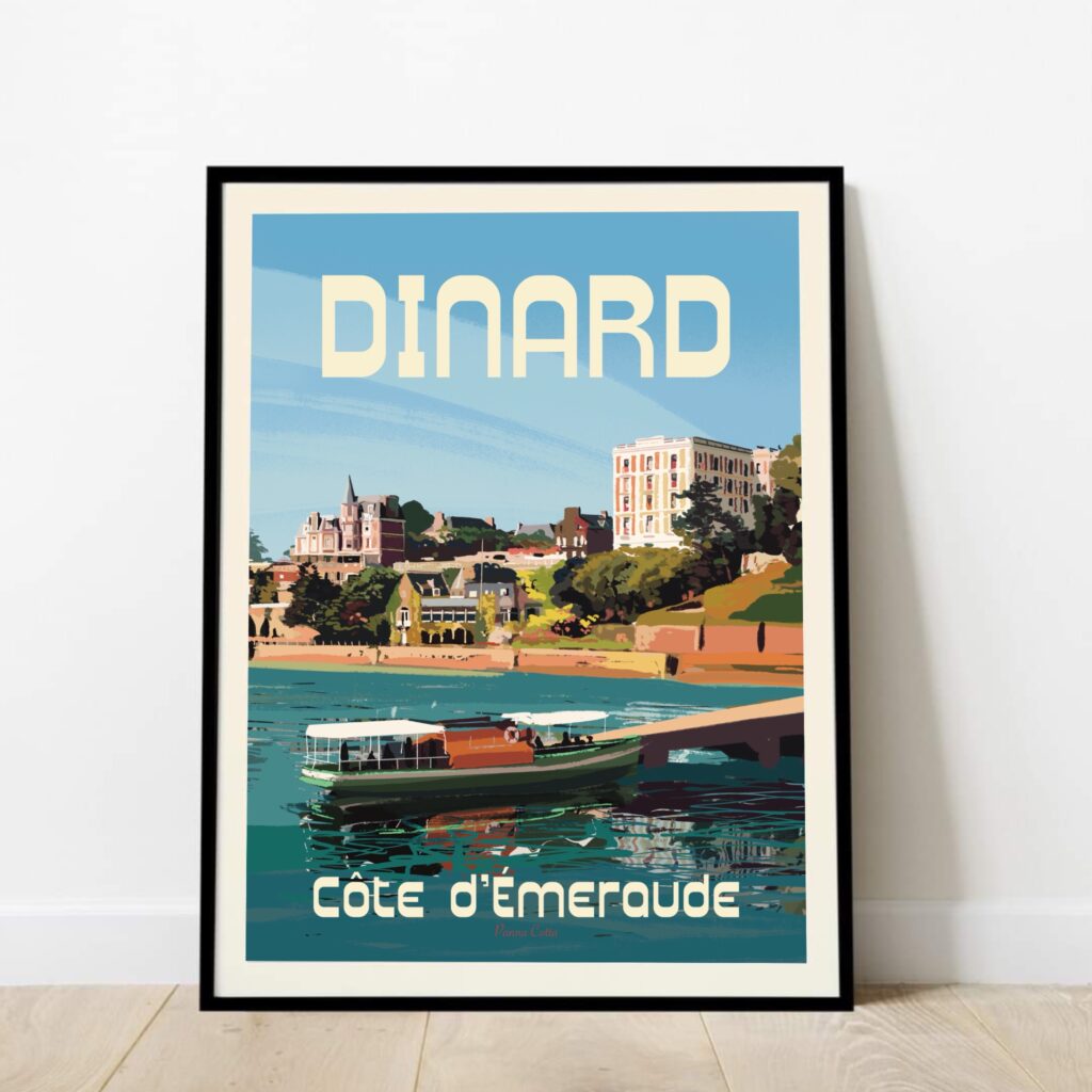 Affiche Vintage des Vedettes Vertes à Dinard