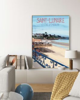 Affiche de Saint-Lunaire, la plage et la Pointe du Décollé